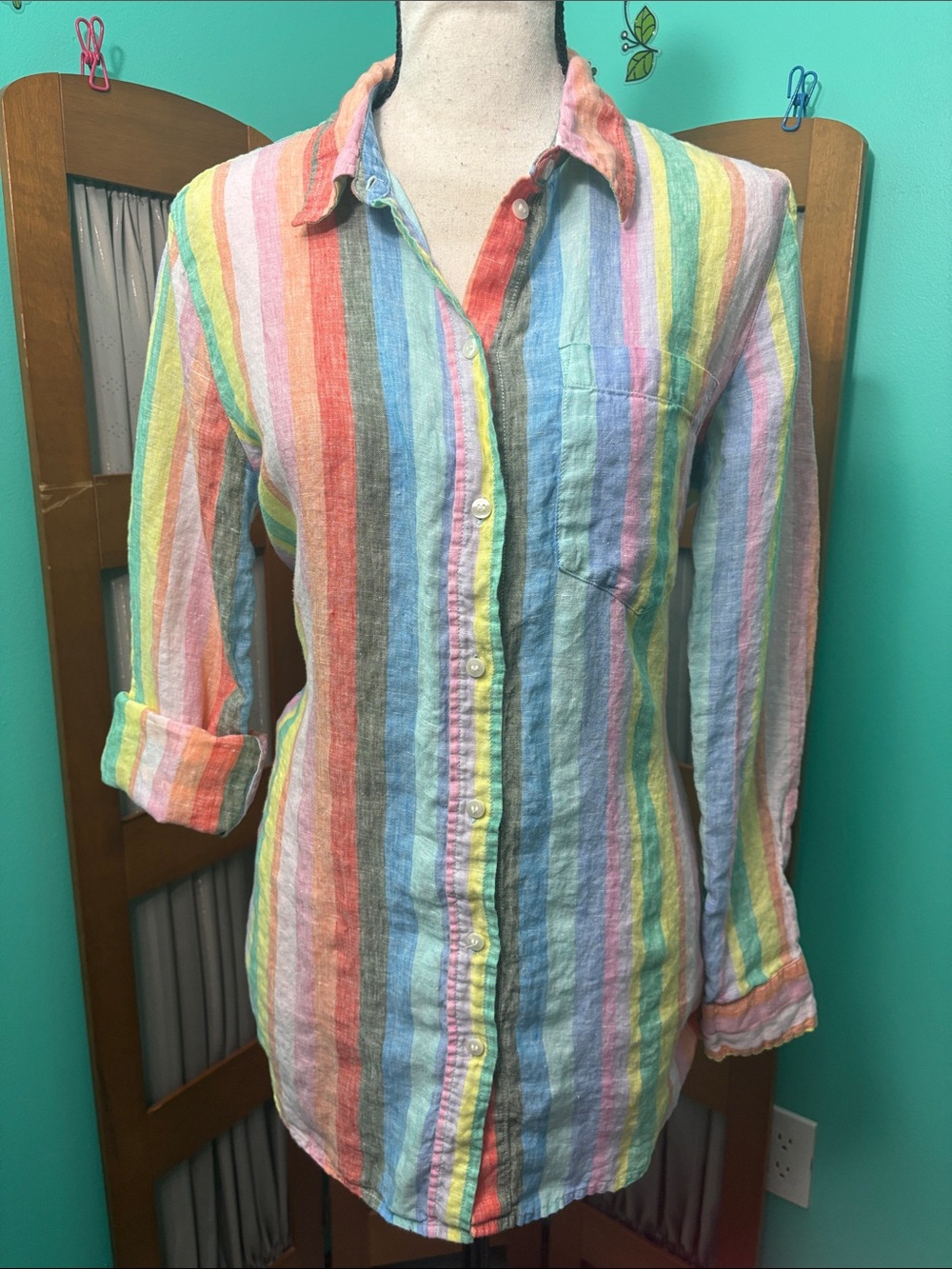 GAP Rainbow Stripe Button-Down Shirt